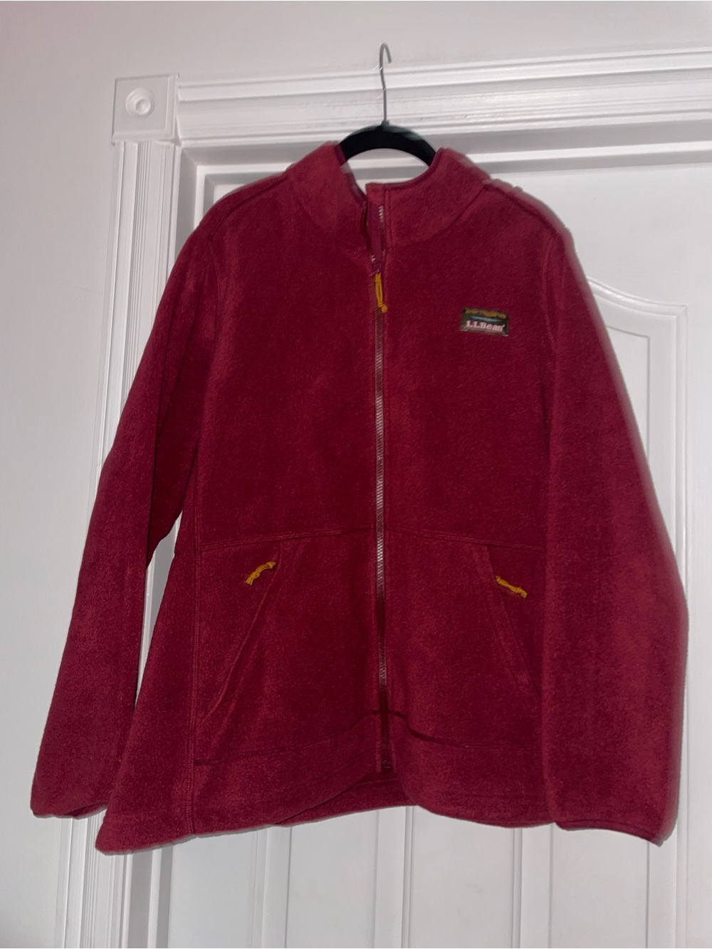LL Bean Mountain Classic Fleece Deep Burgundy Jacket Full Zip Up Womens Sz 2x